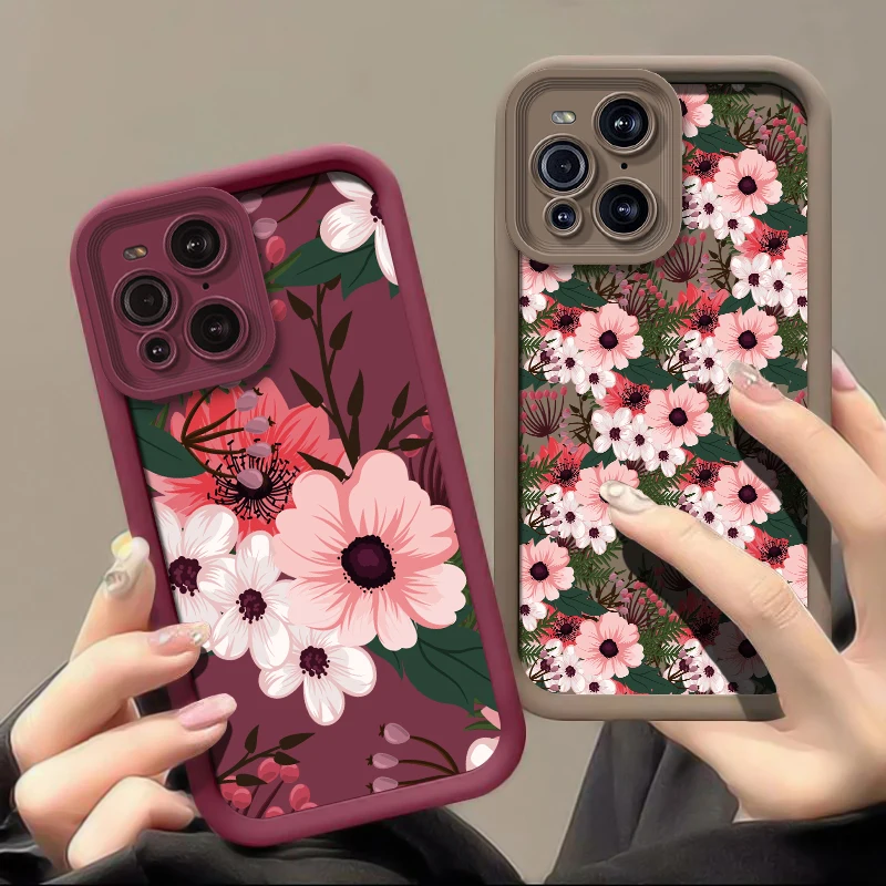 حافظة لهاتف موتورولا موتو G85 G84 G75 G35 G34 G56 G86 Edge 50 60 Funsion 40 Neo E40 E32 E22 غطاء سيليكون مطبوع عليه زهور