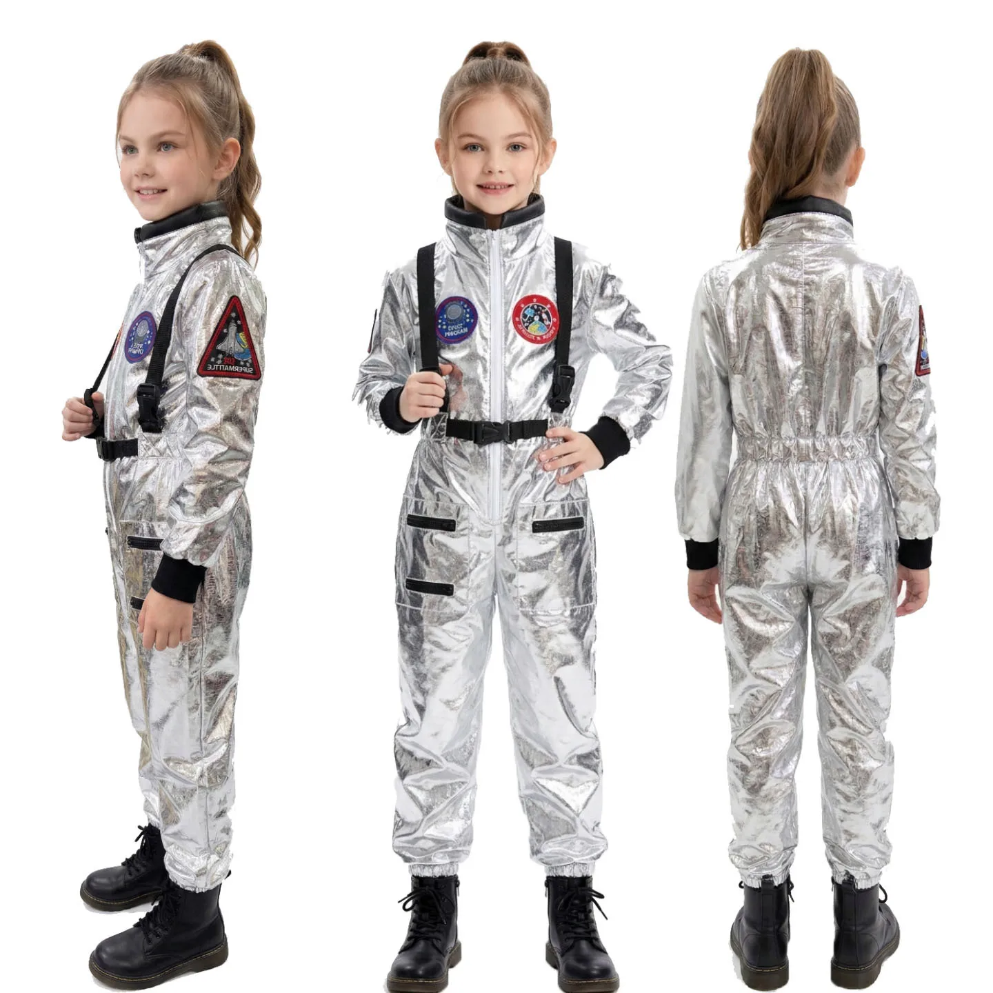 

2026 New Halloween Roam Earth Children's Astronaut Space Suit COS Space Suit One-Piece Costume Makeup