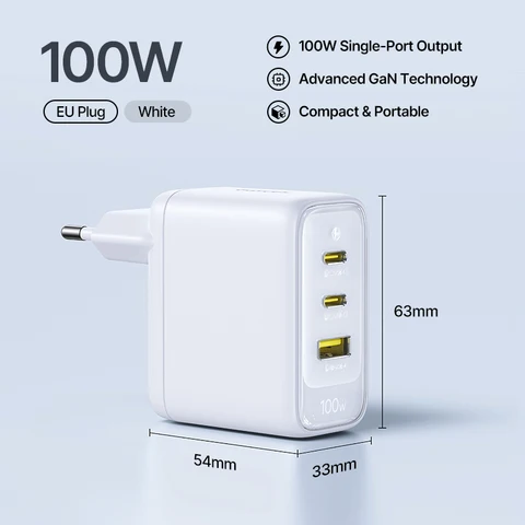 Зарядное устройство Baseus 100W с быстрой зарядкой Type-C USB, поддержка QC PD PPS, портативное зарядное устройство для iPhone 17 16 15 14, MacBook Air, зарядка для ноутбуков