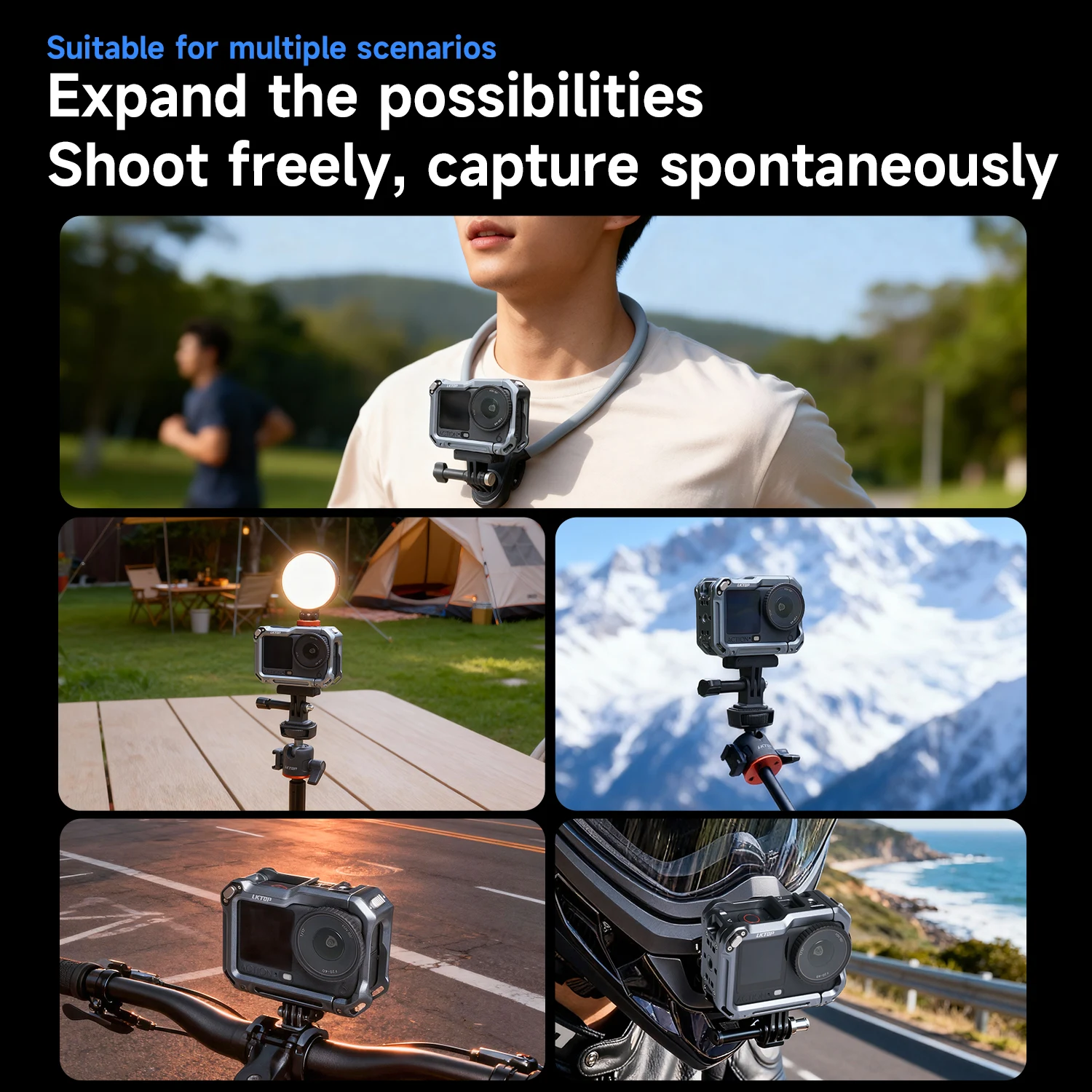 

Aluminum Alloy Protective Frame Case for DJI Osmo Action 6, Metal Rabbit Cage Frame with 1/4 Screw Holes Expansion Adapter Mount