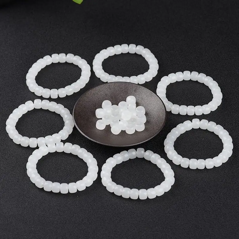 Натуральный белый нефритовый раньше Женский Мужской нефритовый браслет китайский Синьцзян Хэтянь нефритовые бусины амулет браслеты