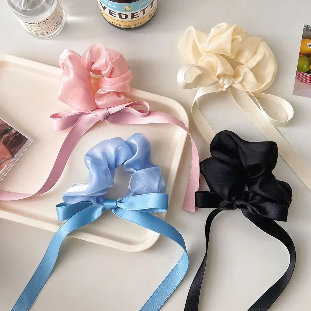 

Style Scrunchies Girls Headdress Stylish Hair Ropes Tassel Ribbon Bow Hair Ties Women Balletcore Scrunchies Hair Rubber Bands