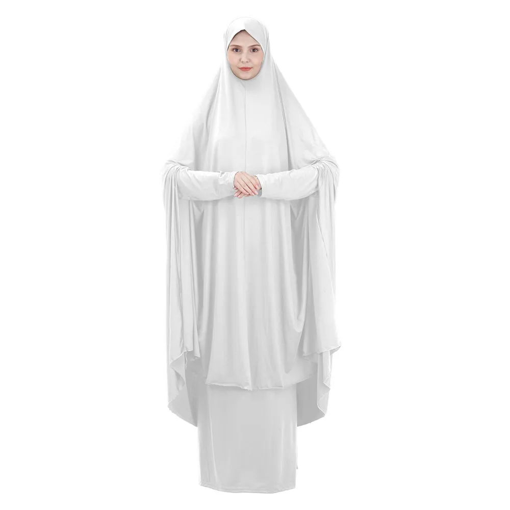 Imagem -05 - Vestido Hijab com Capuz Eid para Mulheres Muçulmanas Vestuário de Oração Abaya Long Khimar Ramadan Vestido de Turquia Abayas Conjuntos de Saias Roupas Islâmicas Niqab