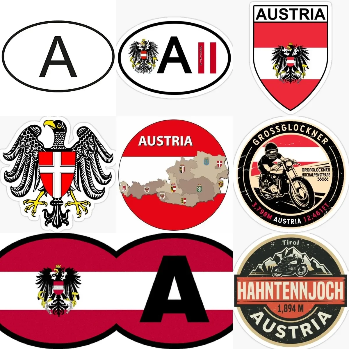 

Creative A Austria Map Flag National Emblem Eagle PVC Sticker for Decorate Car Motorcycle Camper Bumper Van Wall Room Off-road