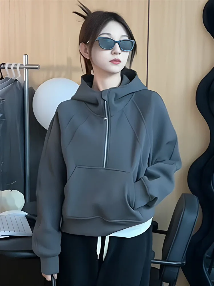 Loose Fit Hoodie Jaet Dames Lente Herfst Nieuwe Sle f Casual bovenkleding met ritssluiting Premium Feeling Top