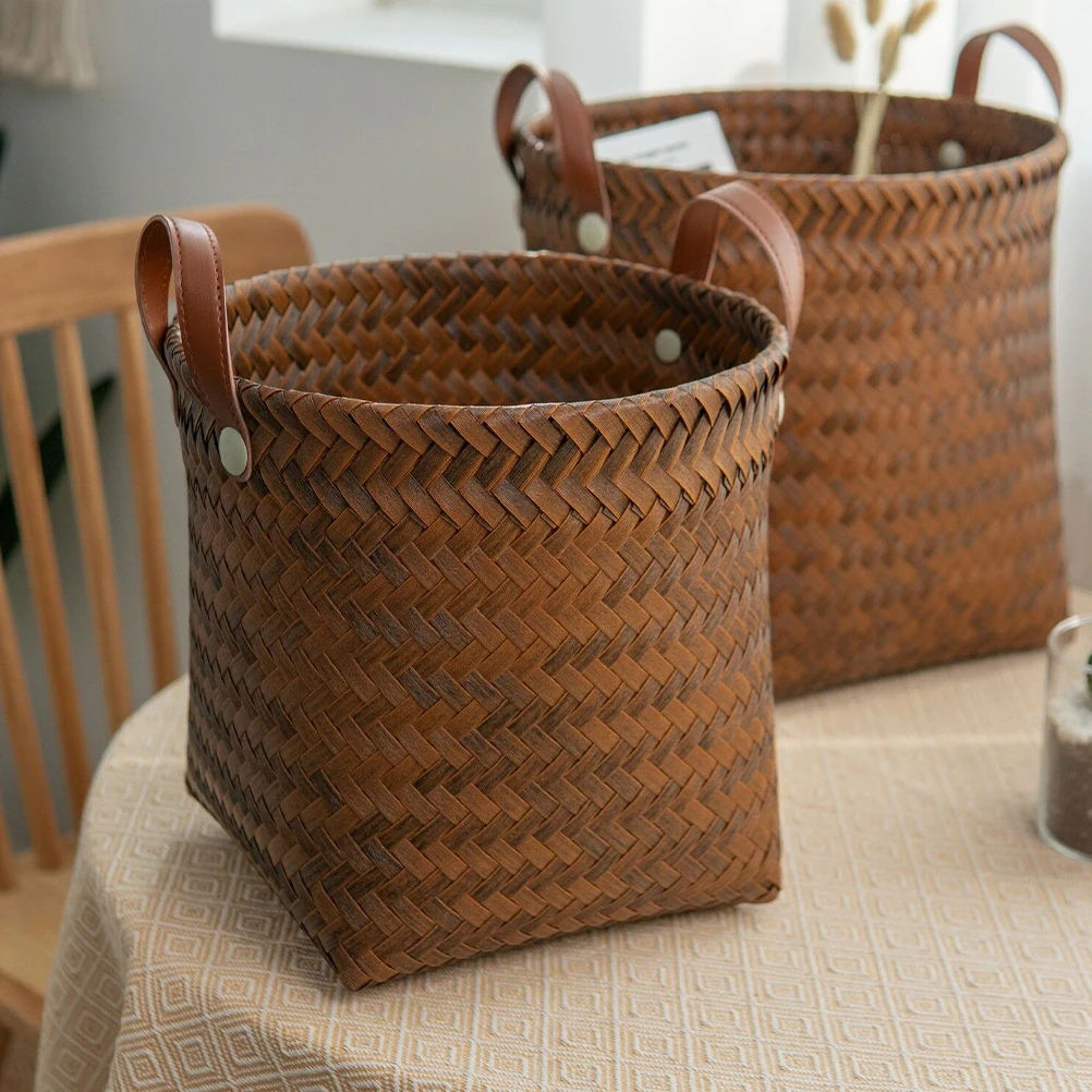 

Woven Storage Large Storage ganizer For Toy Capacity Home ganizer PU Toy Bin Cover Bedroom Living Room Office Closet