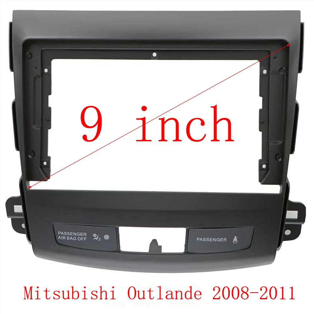 9 inch Car DVD Frame Audio Dash Trim Kits Facia Panel Radio Player screen 2 Din for Mitsubishi Outlande 2008-2011 Mount Kit