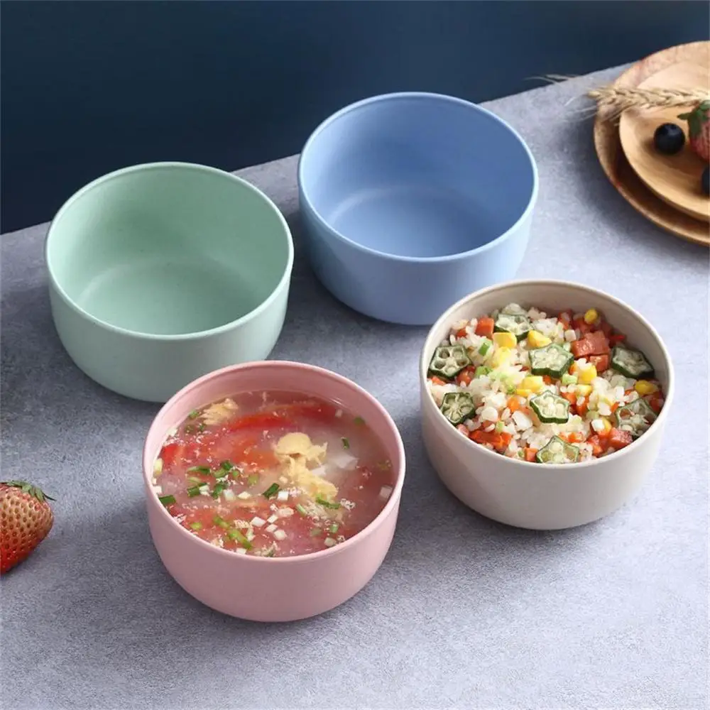 1/2/3PCS Wheat Straw Bowls Eco-conscious Sustainable Multipurpose Safe Shock-resistant Wheat Straw Children's Bowls