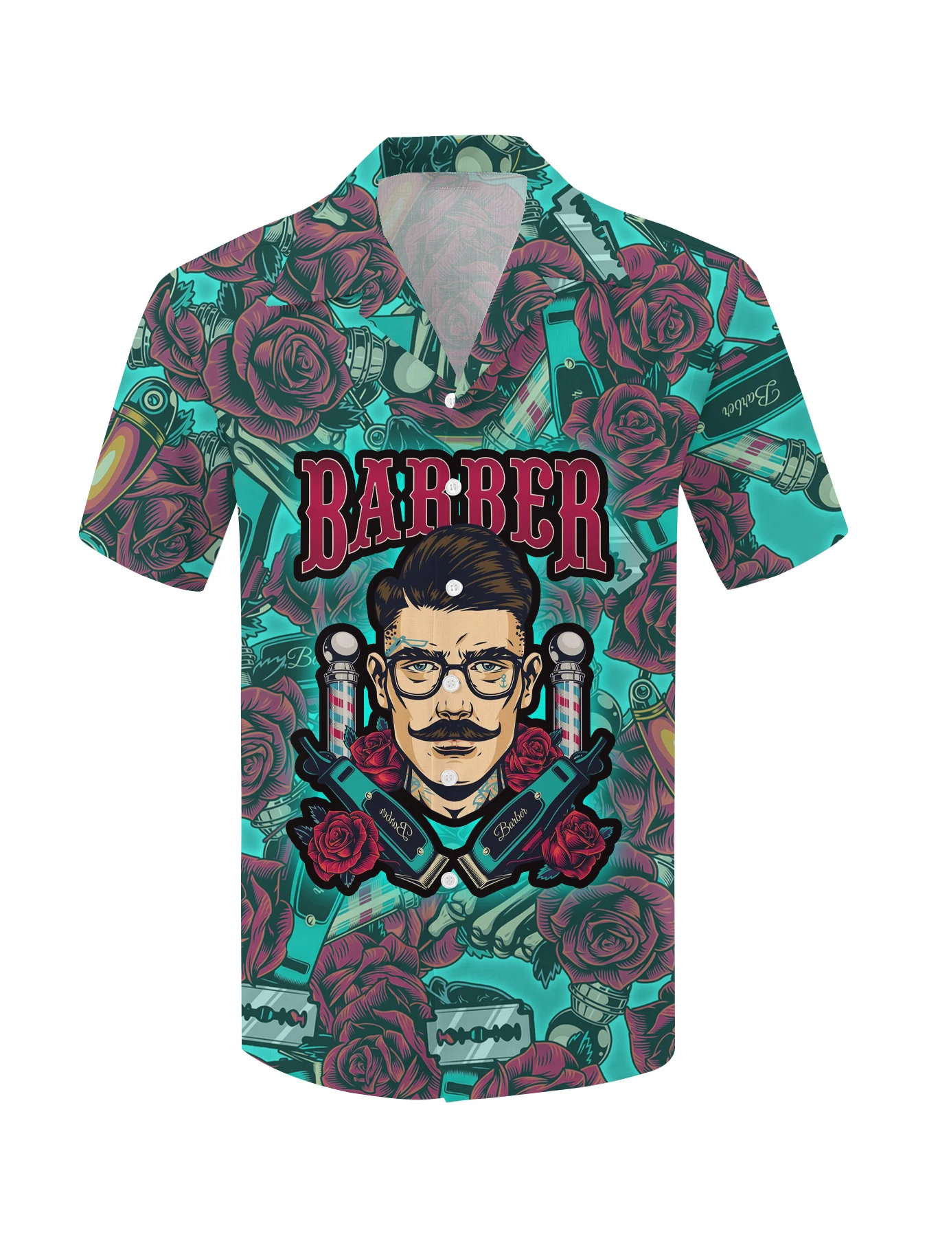 Chemise à Rayures et Fleurs pour Homme, Imprimée en 3D, Décontractée, à Manches Courtes, pour ixsur la Plage, Hawaïenne, 2023