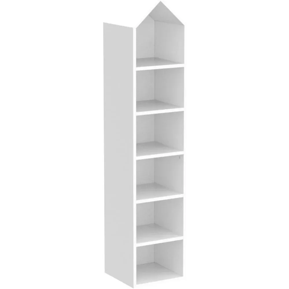 

73" Bookshelf, Modern Open 5 Tier Bookcase, Wooden Shelf Stand for Small Spaces, White Display Shelving Storage Rack for Bedroom