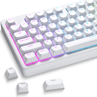 XVX Horizon Line Pudding Keycaps White Keycaps  for Mechanical Keyboard Shine Through PBT Key Cap Set 117 Keys