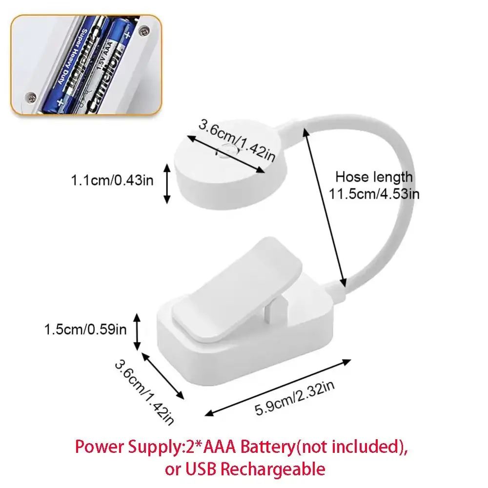 3 Colors LED Book Clip Lights Stepless Dimmable Eye Protection Reading Lamp with Clip Mini Folding Clamp Night Light Home