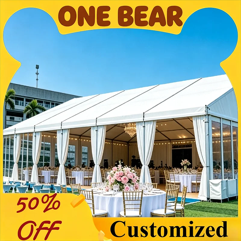 Aluminum Frame A‑Shape Tent Outdoor White Wedding Party Event Shelter Windproof Sun‑Shade Canopy for Backyard Garden Celebration