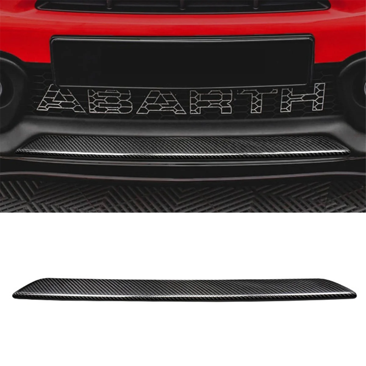 Real Hard Carbon Fiber Car Front Bumper Decorarion for Abarth 595 2017-2023 Car Accessories