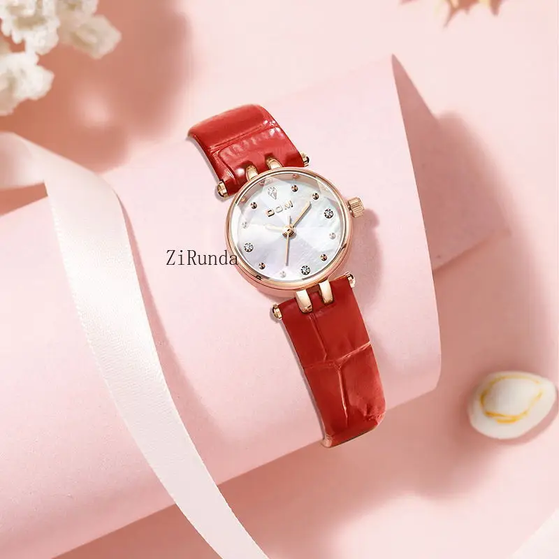 Reloj de moda para mujer de cuarzo resistente al agua simple con espejo angular