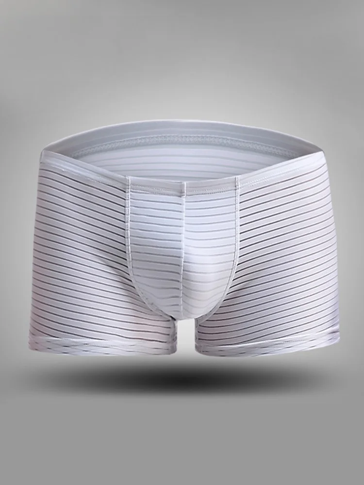 

Young thin transparent sexy men's ice silk underpants underpants breathable one piece boxers four corners bottoms