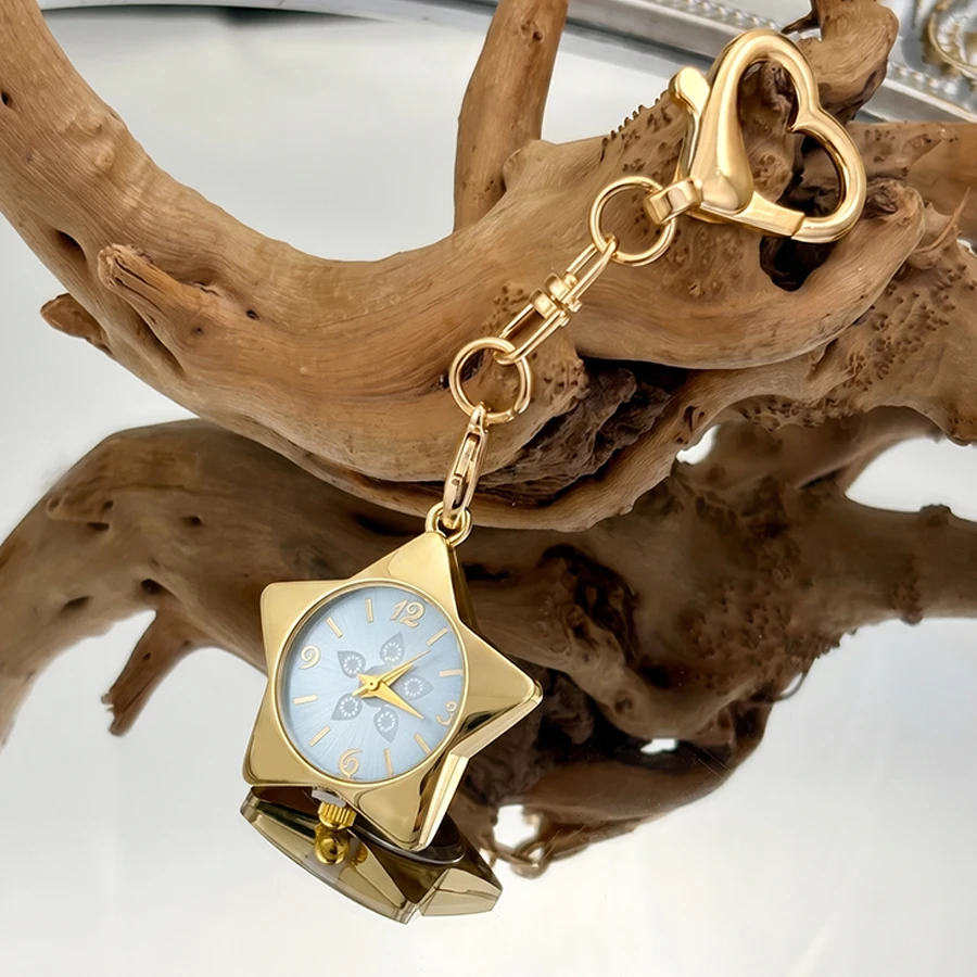 Wrist Watch for Ladies - Star Dial Heart Hook Keychain Watch