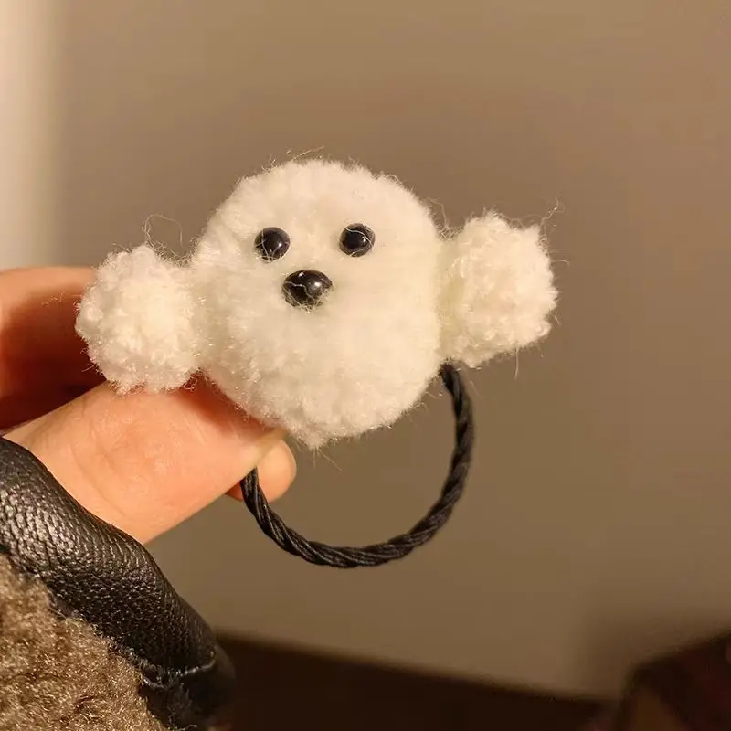 

Premium Plush Puppy Hair Tie 2026 New Adorable High Elasticity Durable Elastic Band for Women Daily Brown Hair Accessories