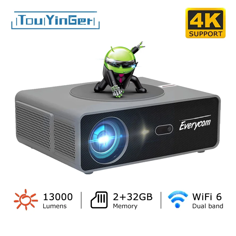 TouYinger Q10 FULL HD 1080P Projetor 4K المسرح المنزلي شعاع الفيديو LED شعاع العارضات PS5 لعبة عرض البيانات متعاطي المخدرات