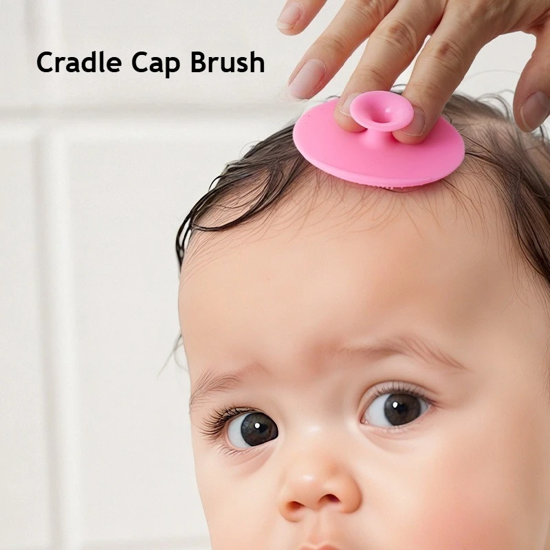 

Cradle Cap Brush Soothing Newborn Infant Head Massager Food-Grade Soft Silicone Baby Bath Brush Scalp Scrubber Comb Baby Care
