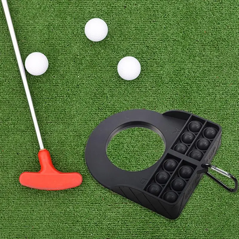 Golf Putting Trainer Outdoor Putting Practice Silicone And Stainless Steel Putting Machine Hang Keychain For Yard And Putter