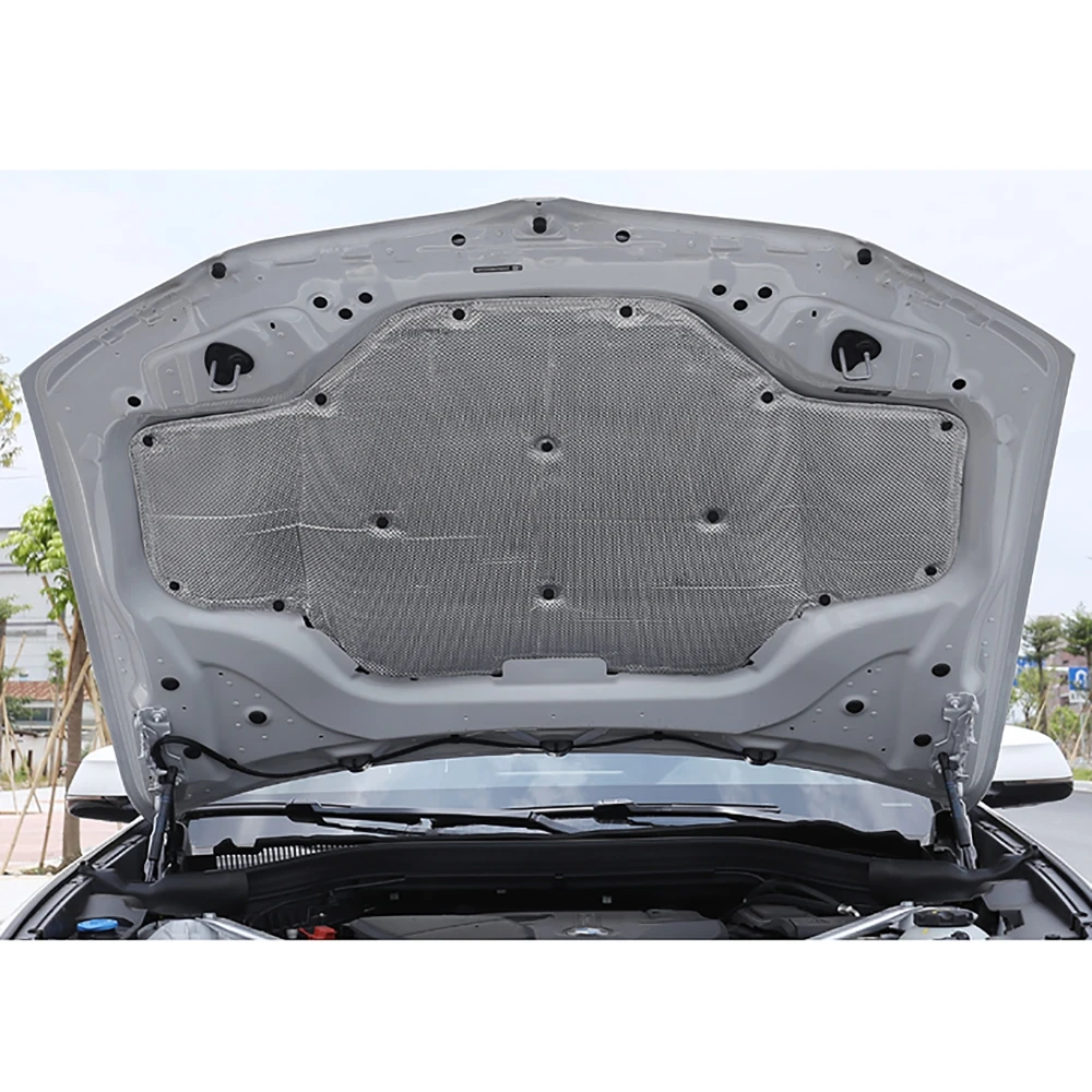 Front Hood Engine Sound Insulation Pad Soundproof Aluminum Cover Thermal Heat Insulation Mat For BMW X3/X4 G01 G02 2018-2021