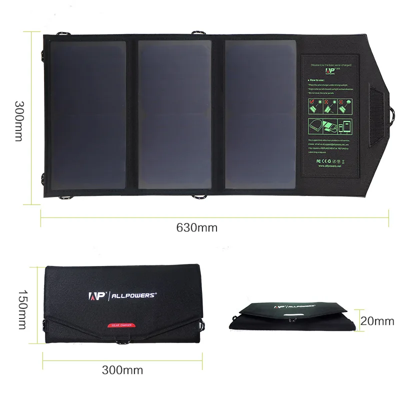 Solar charging panel 5V21W solar mobile phone charger, solar power bank