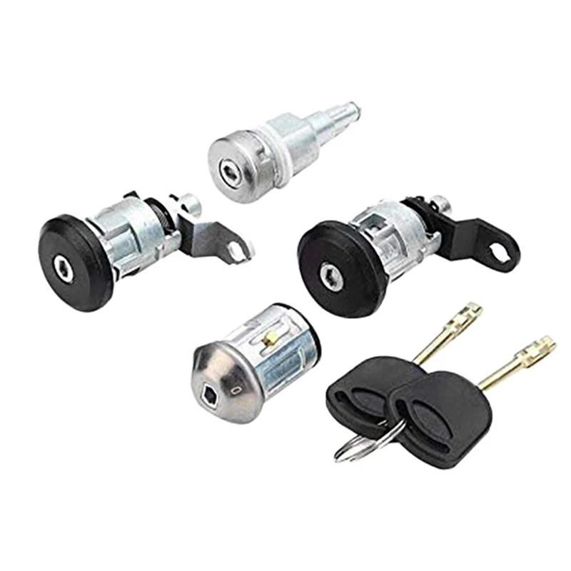 4PCS Car Ignition Switch Left Right Lock Set with 2 Keys for Ford Transit Mk5 1994-1997 1998 1999 2000 95VBH22050DG