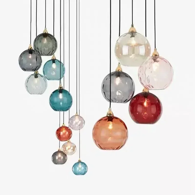 Colorful Modern Glass Chandelier Led Pendant Light for Living Room Classical Glass Hanging Lamp Fixture Nordic ChandelierLustre