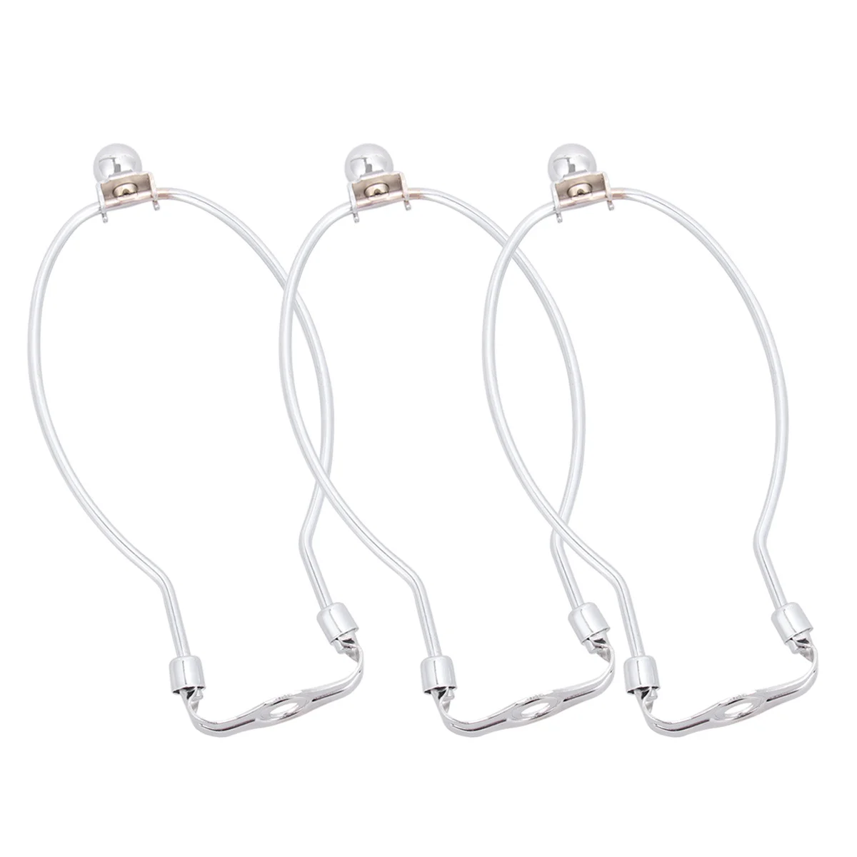 

3Pcs Silver Lamp Harp Holder Heavy Duty Chrome Plated Metal Lamp Shade Support for Modern Floor Table Lamps Contemporary Home