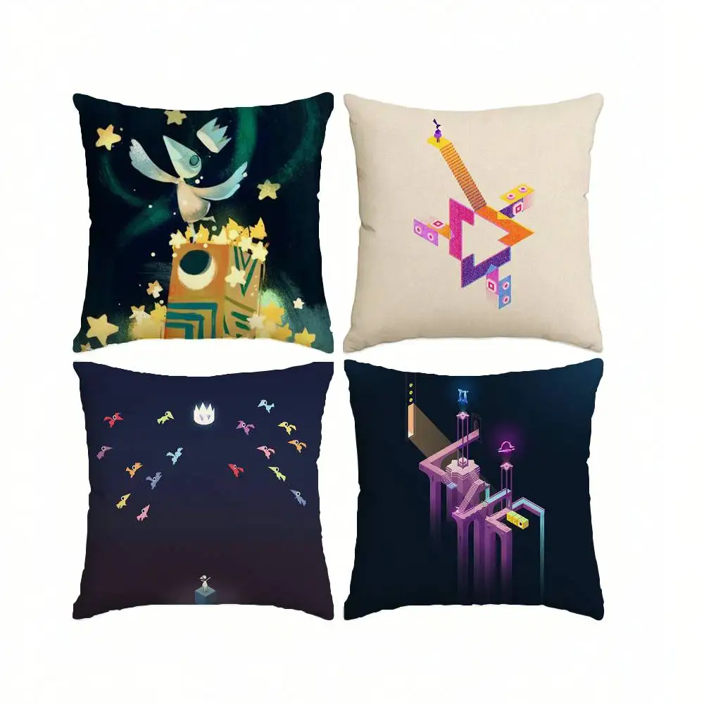 The Soothing Game M-Monument V-Valley  Pillow Case Square Double-Sided Sofa Cushion Cover Bedroom Bedside Pillow