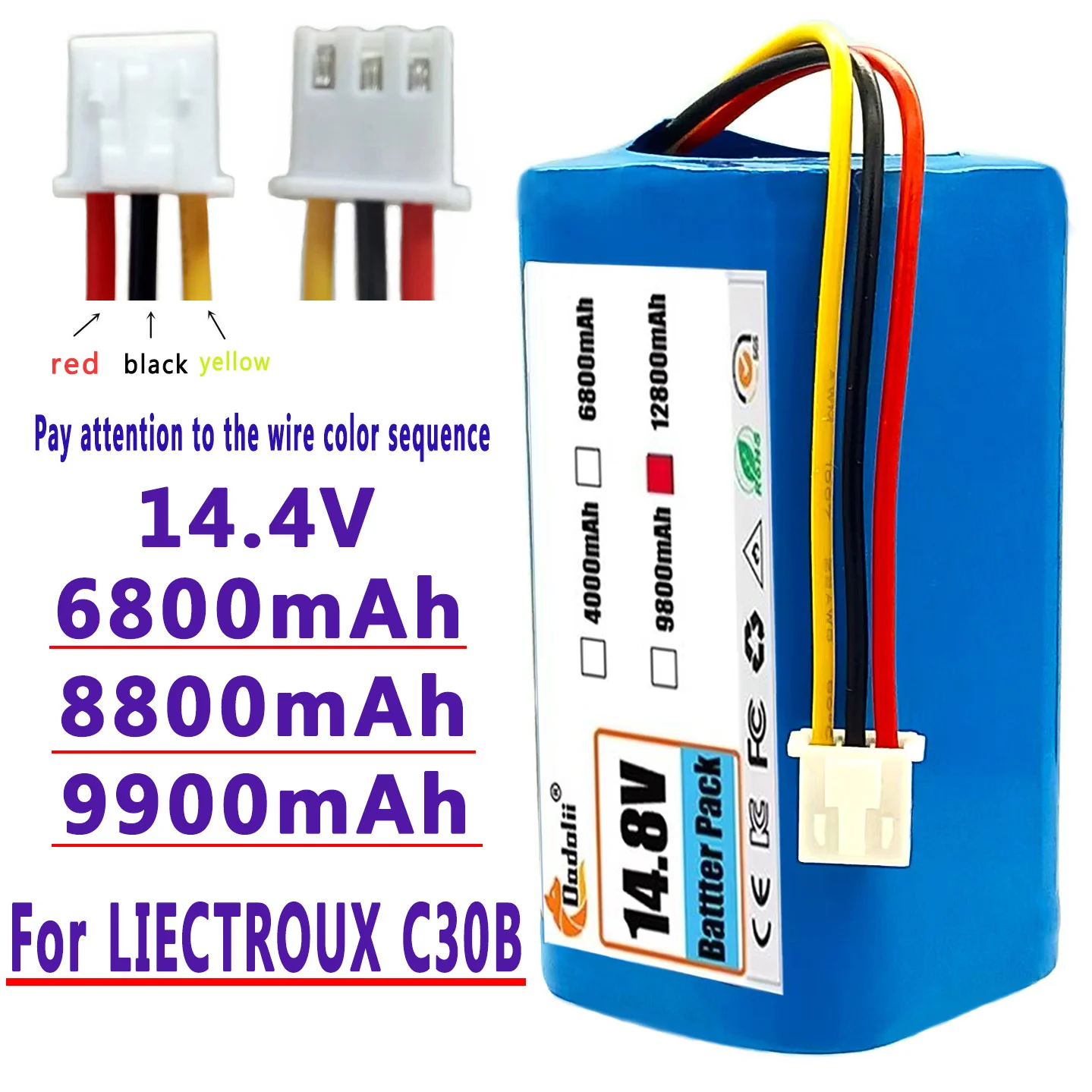 14.4V/14.8V 3.5Ah 18650 li-ion battery For LIECTROUX C30B XR500 E30 For PROSCENIC 800T 830P 820P 820T 820S Robot Vacuum Cleaner