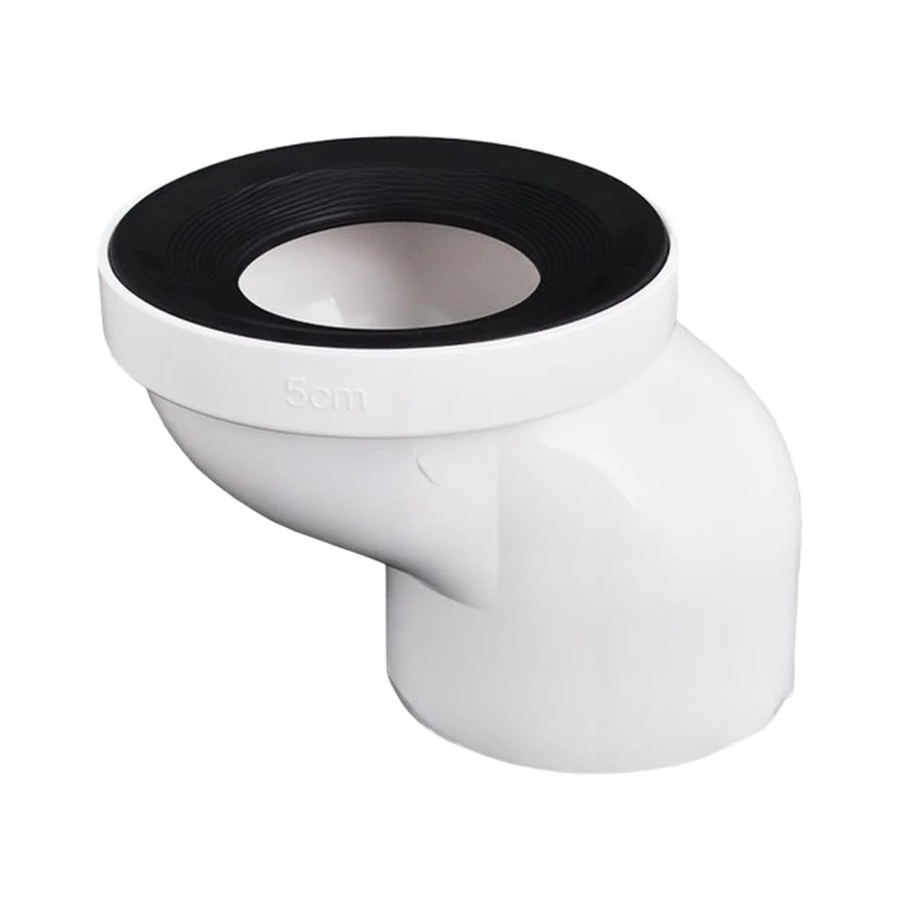 Offset Toilet Waste Pipe with Slope-Optimized Interior Geometry and Reinforced Plastic Body for Consistent Drainage Efficiency