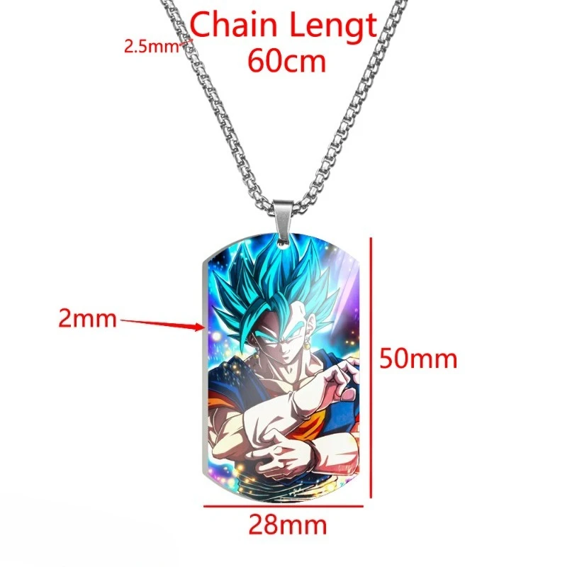 Dragon Ball Son Gohan Majin Buu Fashionable Metal Necklace for Men and Women High-Value Color-Printed Stainless Steel Bead Chain view 6
