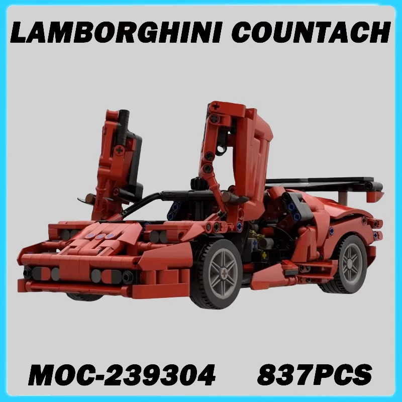 837 ELEMENTÓW MOC-239304 Supercar Techniczny Speed Champions Samochód Miejski Klocki Konstrukcyjne Model Pojazdu Zabawki do Składania Prezent dla Dorosłych i Dzieci