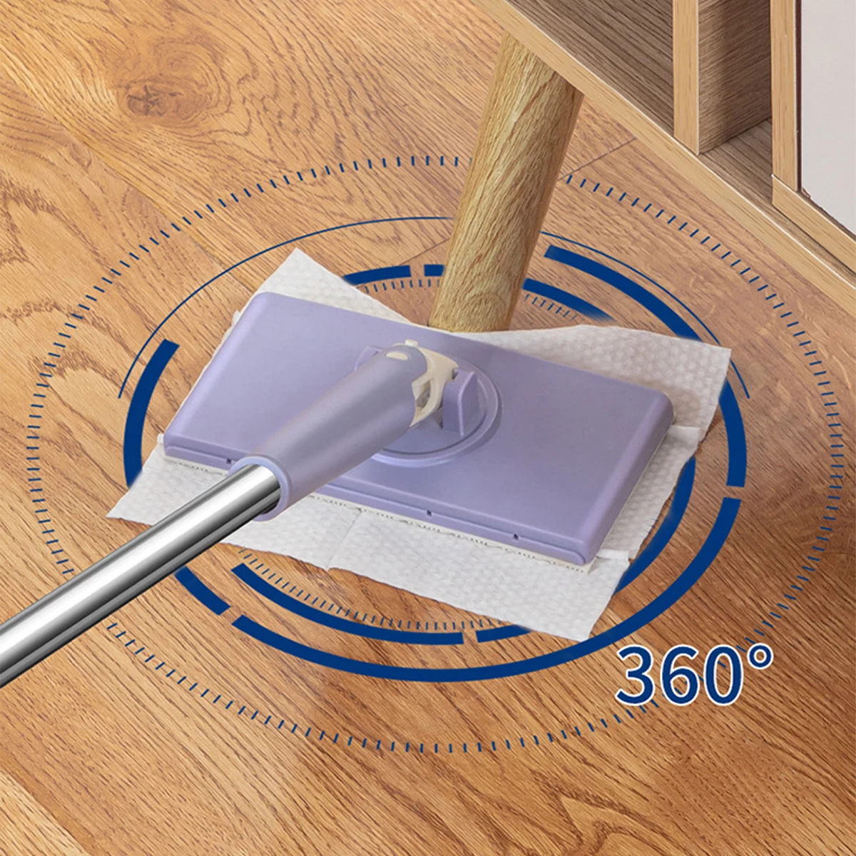 Hands-Free Mini Mop with 360° Rotating Head Automatic Cloth Changing Mini Mop