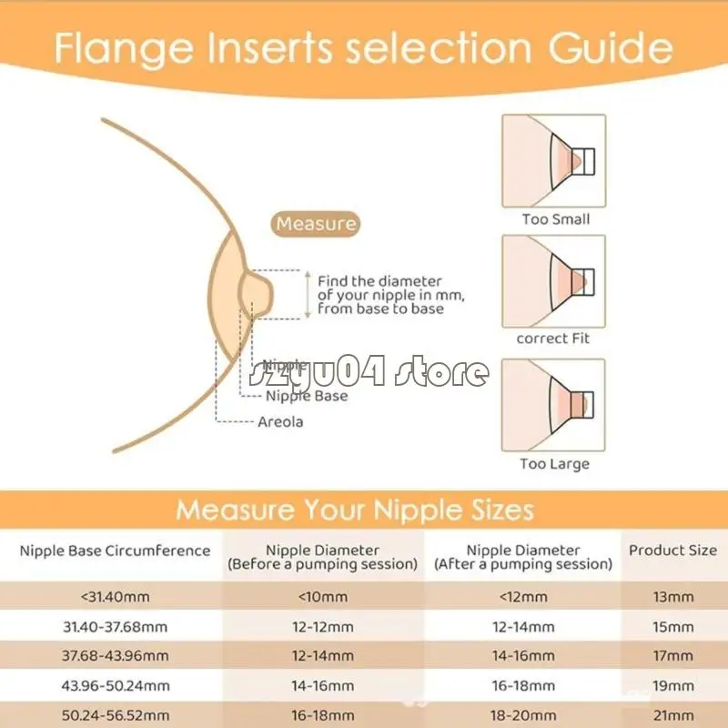 محول شفة مضخة الثدي السيليكون 4X7D 13-24 مم أداة ضبط محول الرضاعة الطبيعية #2