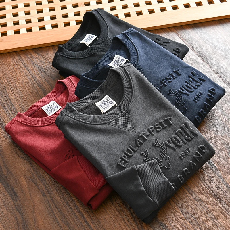 

2023 Spring Winter New Basic Sweatshirts Men Plus Size Soild Color Hoodies High Quality Pullover Fashion Washed Casual Sportwear