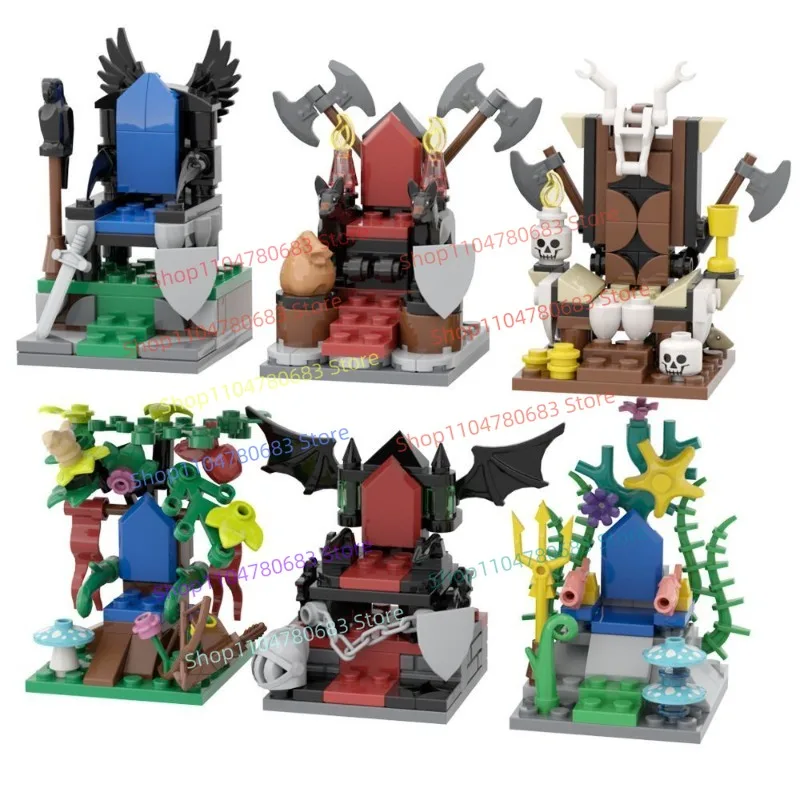

MOC Building Block Medieval Throne Scene Assembly Model Display Figurine Anime Cartoon Character Decorative Toy Gift Collectible