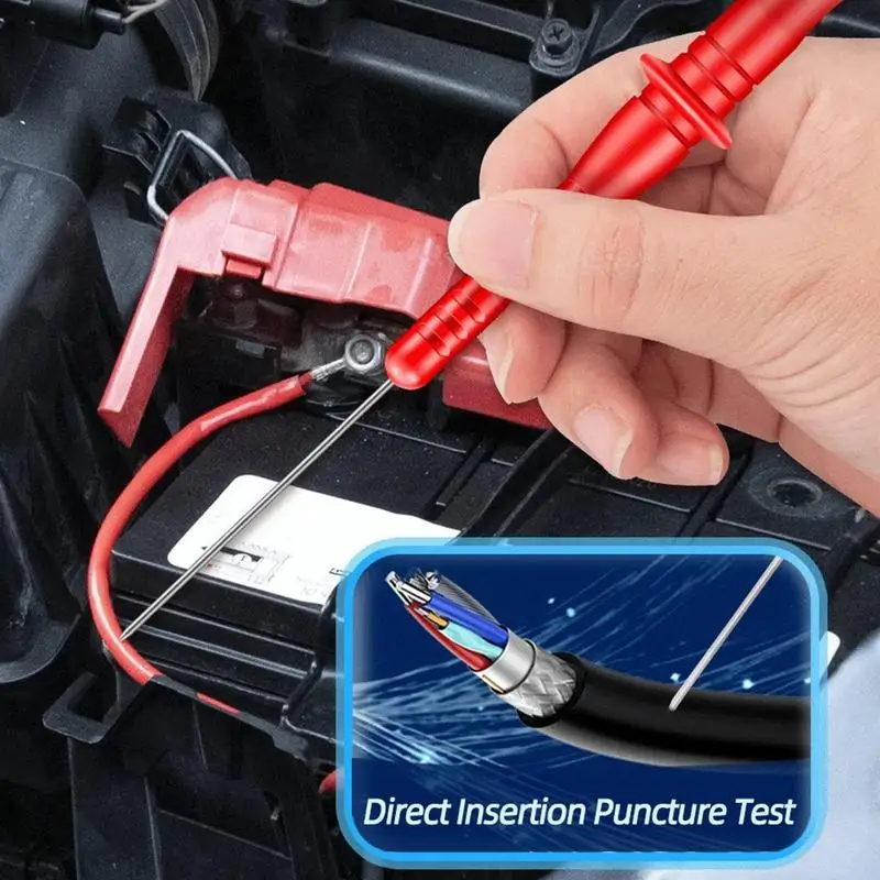 Piercing Needle Test Probe 2X Super Tip Multimeter Probe 3mm Stainless Steel Piercing Needle Probe Tip Adapter For Car Tester