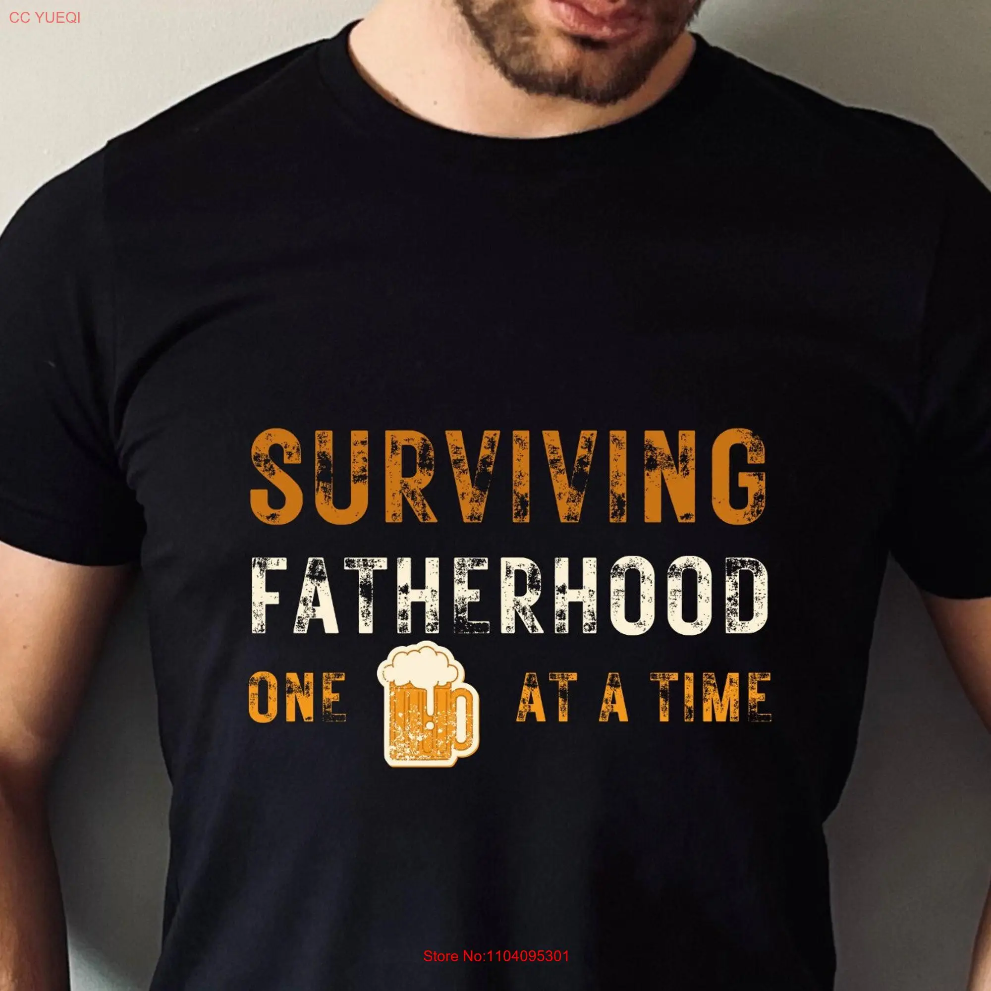 First Time Dad T Shirt Fathers Day Beer Surviving Fatherhood One At A s New 2023 long or short sleeves