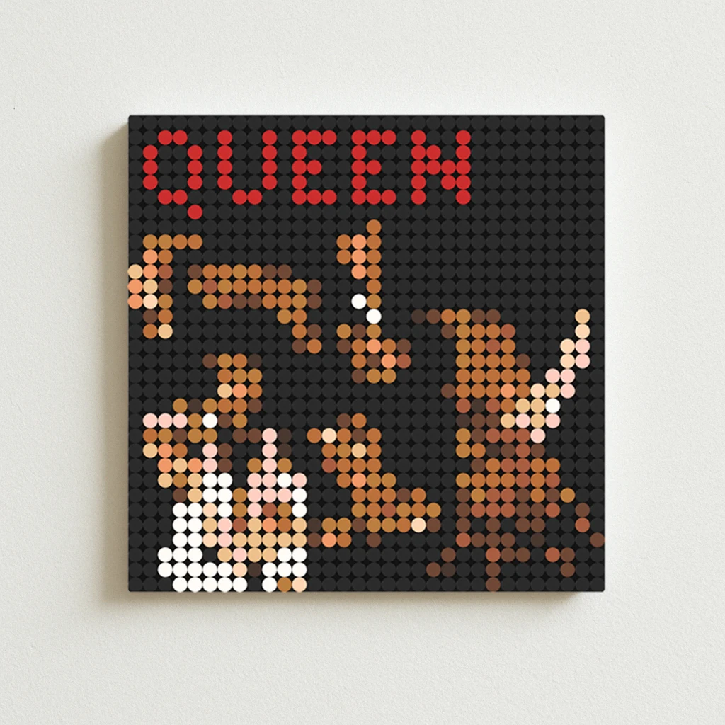 

Queen Vintage Classic Rock Music Mosaic Pixel Brick Art DIY Handmade Creative Gift Home Wall Decor Poster Painting