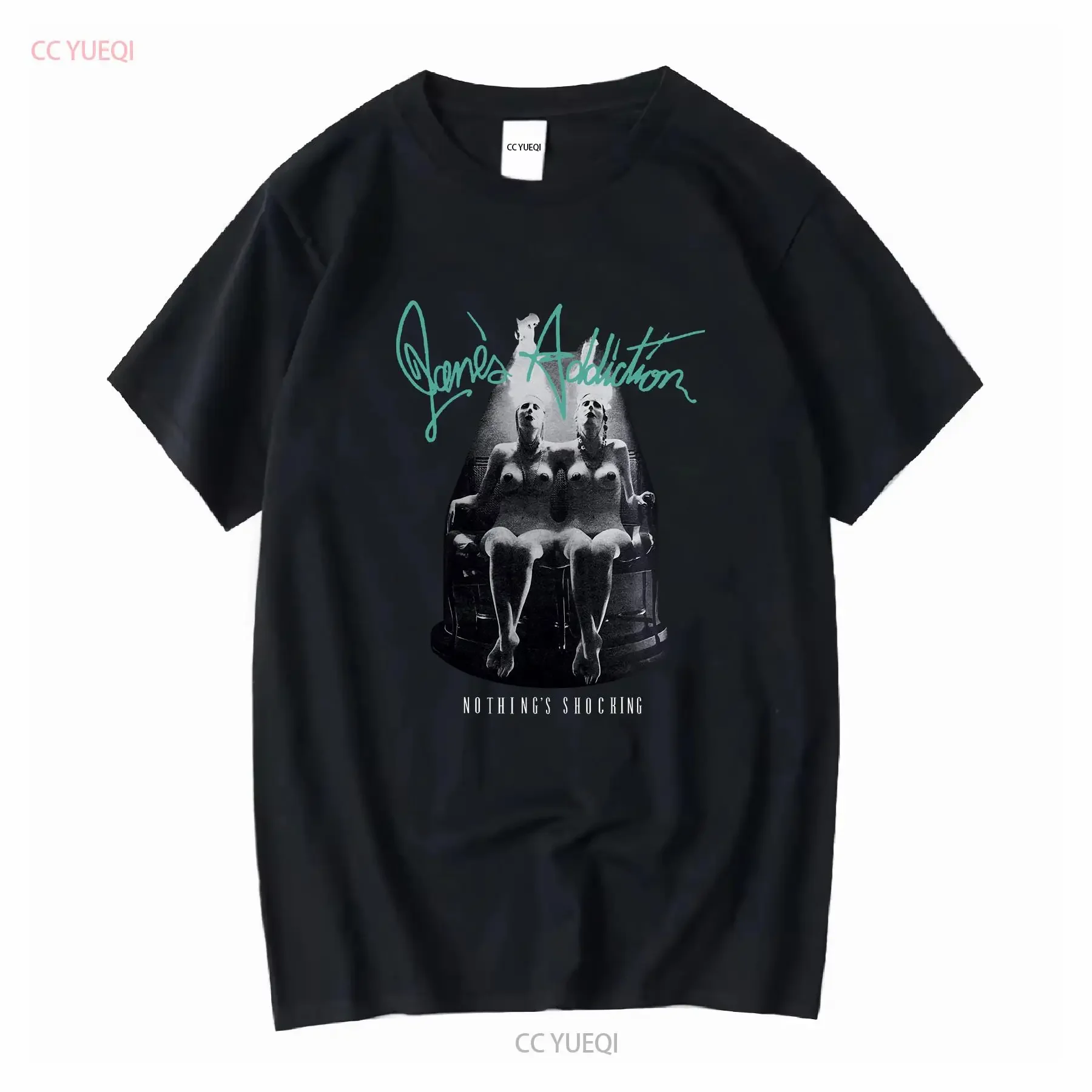Janes Addiction Nothing's Shocking T Shirt Men TR1264 vintage Washed homme designer clothes Casual Breathable Stretched Stylish