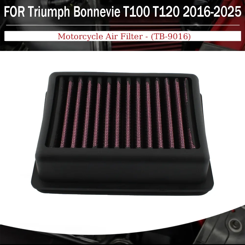 

TB-9016 High-Flow Air Filter for Triumph Street Cup Twin Scrambler 900 Bonneville T100 T120 2016-2025 2024 2023