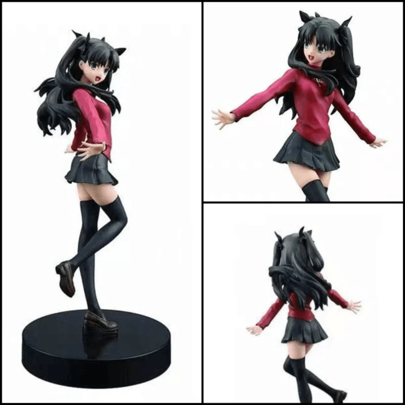 Figura de Ação de 20cm do Anime Fate, Modelo Tohsaka Rin, Decoração de Mesa, Coleção, Boneco de PVC, Presente