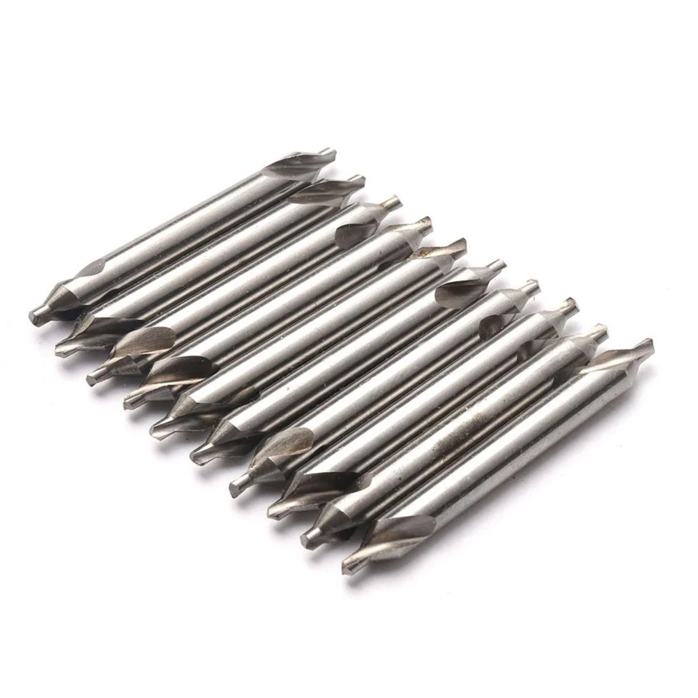 Combined Drill Bit Countersink HSS Silver Spotting 1.4 inch Bits 1.5mm 10 pcs 60 Degree Center High Quality Hot