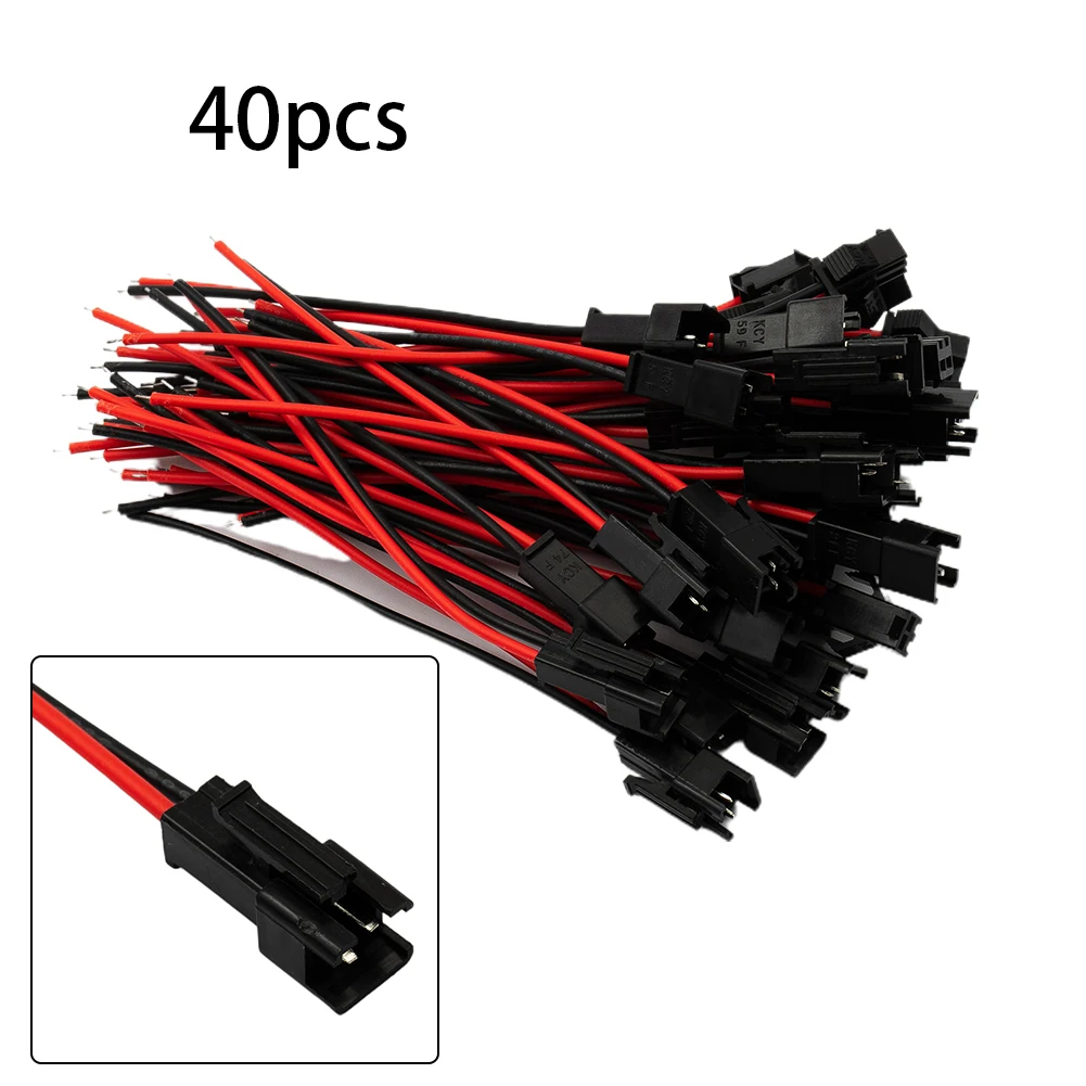 40pcs For JST SM 2Pin Male Bus Connector Kit for LED Strip Lighting Wall Washer Buried Curtain Lights Remote Control Helicopters