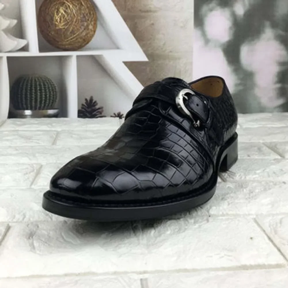 ousidun  new  crocodile  Men  shoes  Handmade  business Men formal   Big yards  crocodile