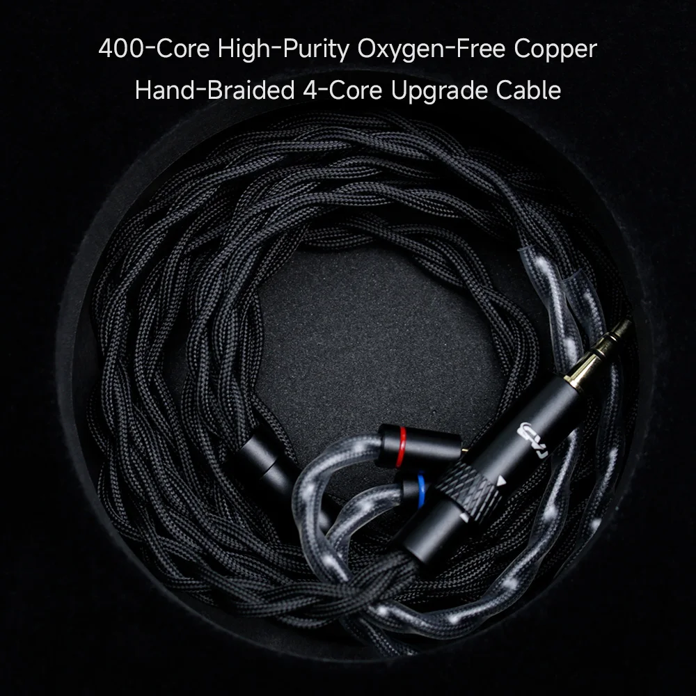 CVJ Jackdaw Earphones Upgrade Cable 4 Strand 400 Core OFC Handmade Mixed Weaving HiFi IEM Cable 3.5mm+4.4mm Interchangeable Plug image 2