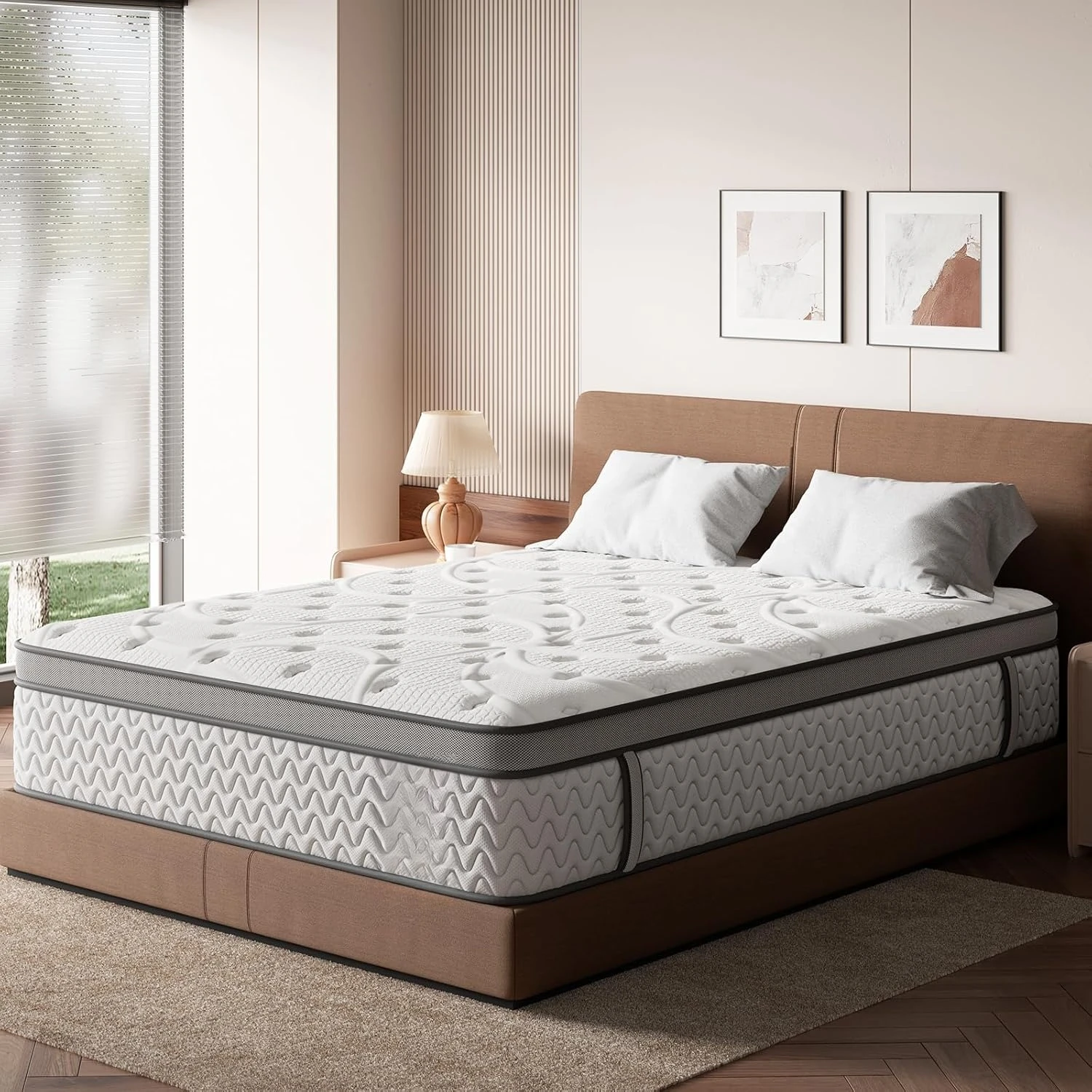 Queen Mattress 12 Inch, 5-Zone Deep Sleep Firm Mattress with Extra Lumbar & Shoulder Support, Hotel Collection, Customized